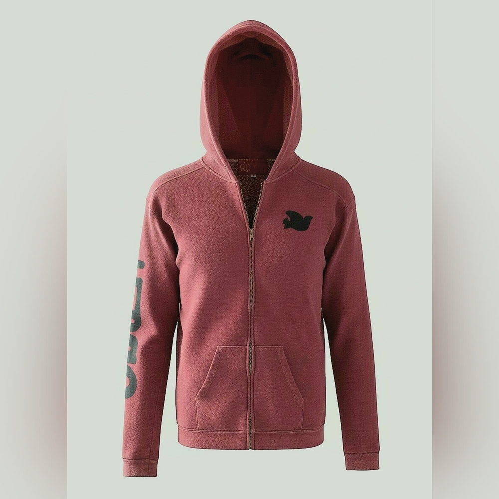 Freecity Women's Faded Red Hoodie with Black Logo